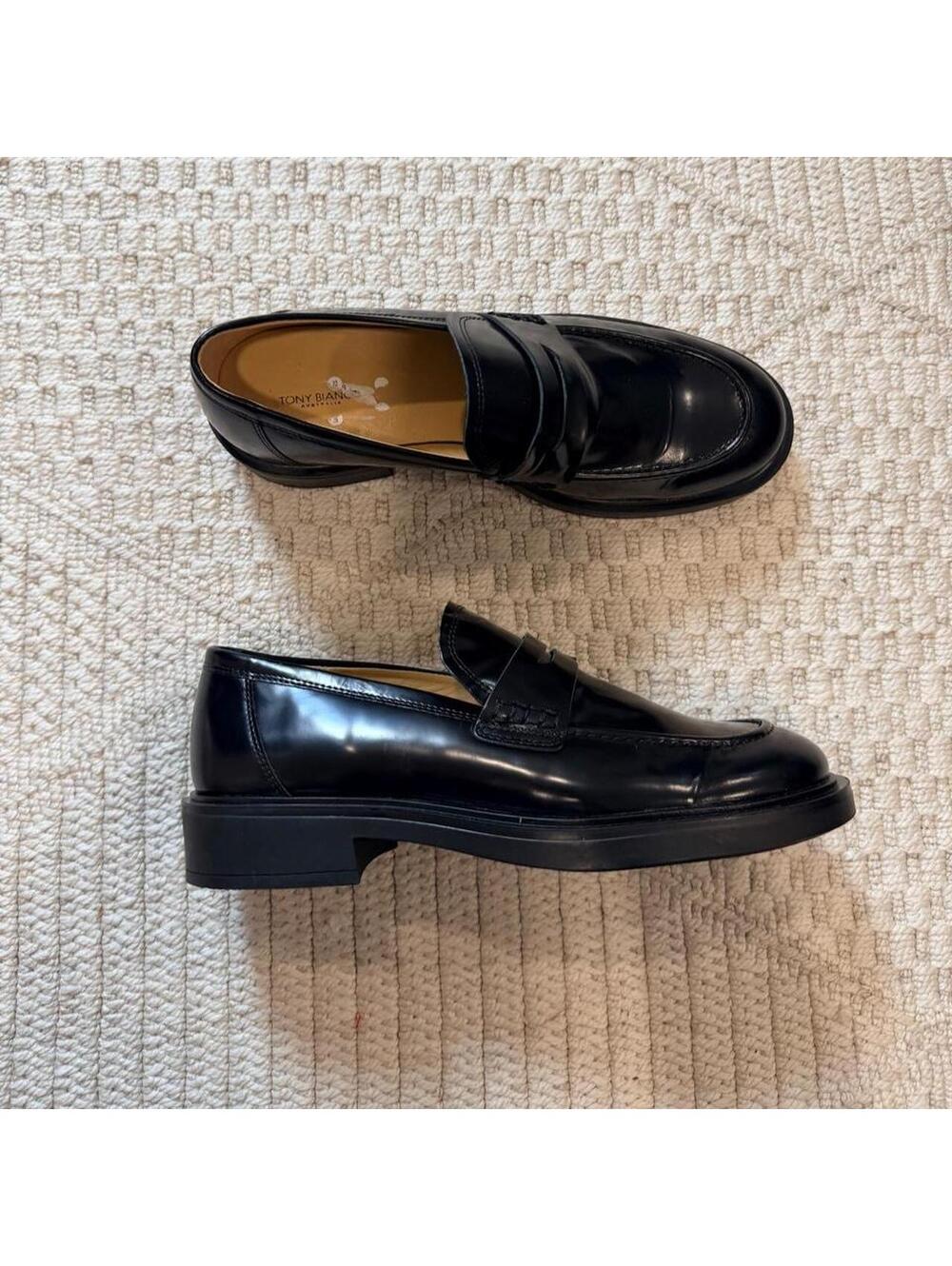 Tony Bianco Cherish Loafer in Black Hi Shine